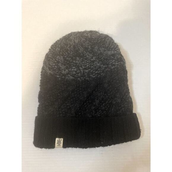 100% Wool Grey And Black Beanie Nirvana Design - Picture 2 of 3